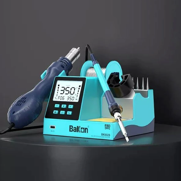 Bakon BK602S 90w İntelligent Isı Ayarlı 2 in 1 Havya İstasyonu - 3
