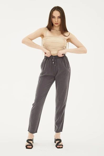 FASHION FRIENDS KADIN BELİ BAĞLAMALI PANTOLON 25Y0477K1 - 2