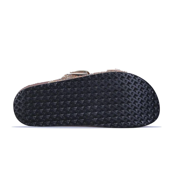 Pienn 2 Tokalı Taşlı Kadın Düz Terlik - Resim 3