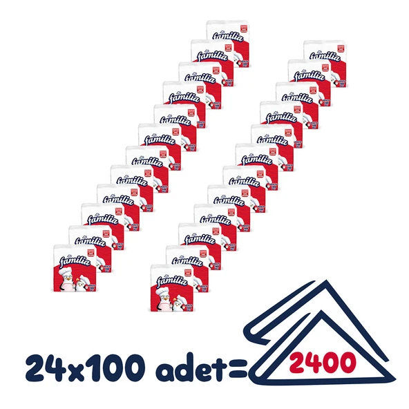 Familia 100'lü Peçete (8 Paket x 100 Yaprak) - Resim 2
