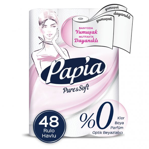 Papia P&S Kağıt Havlu 48 Rulo (12 Rulo x 4 Paket)