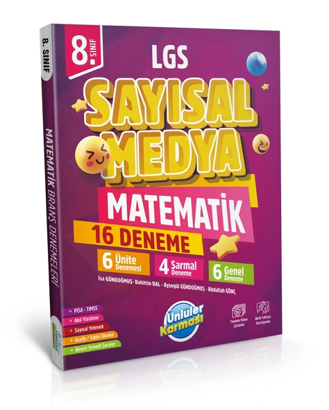 Ünlüler Karması 8. Sınıf LGS Sayısal Medya Matematik 16 Deneme