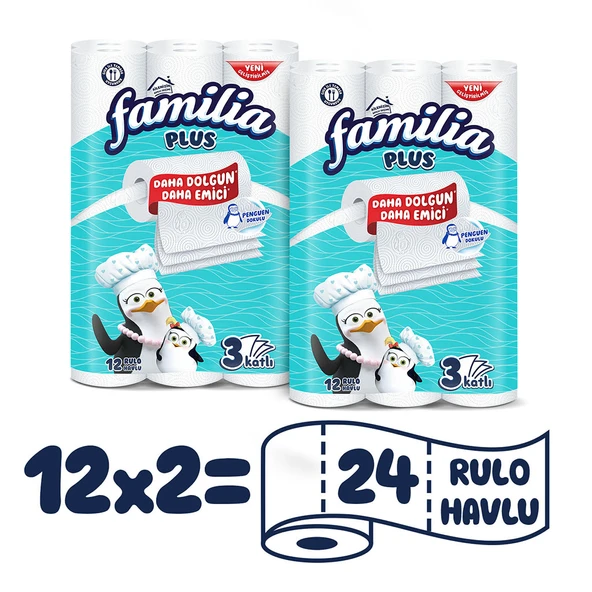 Familia Plus Kağıt Havlu 24 Rulo (12 Rulo X 2 Paket) - Resim 3