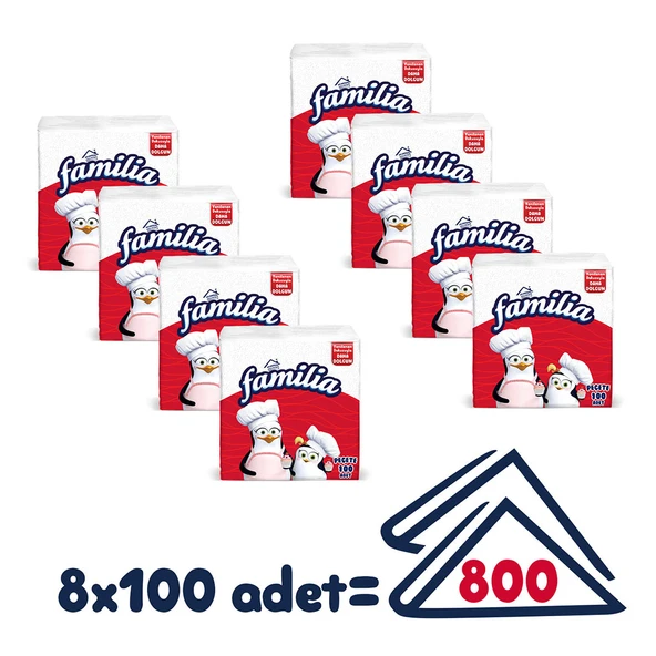 Familia 100'lü Peçete (8 Paket x 100 Yaprak) - 2