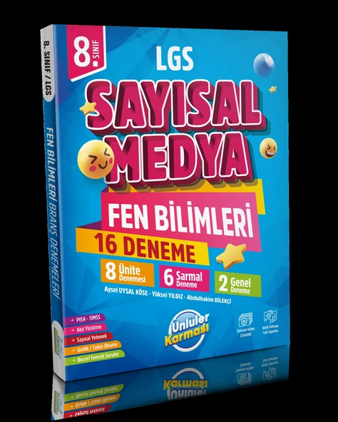 Ünlüler Karması 8. Sınıf LGS Sayısal Medya Fen Bilimleri 16 Deneme