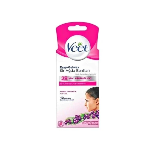 Veet Sirli Yüz Ağda Bandı 12 Li Pembe