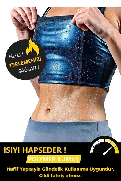 Kadın Termal Sauna Atlet Yağ Yakımınıza Zayıflamanıza Yardımcı Renk Siyah (EX-04) - 2