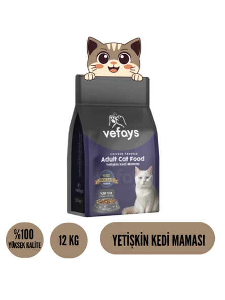 TAVUKLU Yetişkin Kedi Maması 12 KG