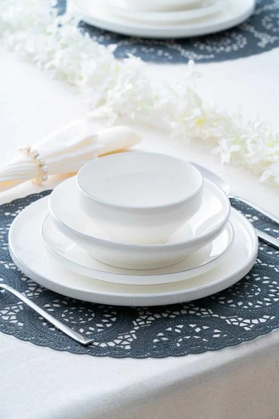 Acar Silver Rise 24 Parça Porselen Yemek Takımı SCT-05443