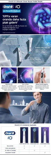 Oral-B iO Ultimate Clean 4 Adet Siyah Şarjlı Diş Fırçası Yedek Başlığı - 4