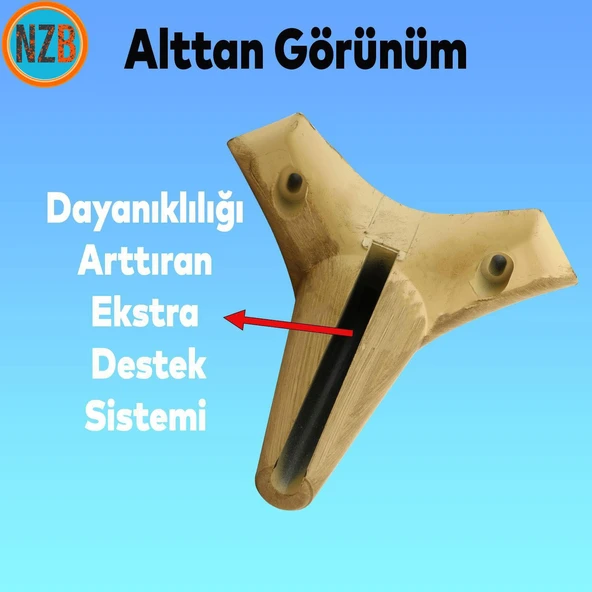 Mobilya Kanepe Koltuk Tv Ünitesi Baza Ayağı Ayakları 12 Cm Açık Kahverengi 4 Adet - Resim 3