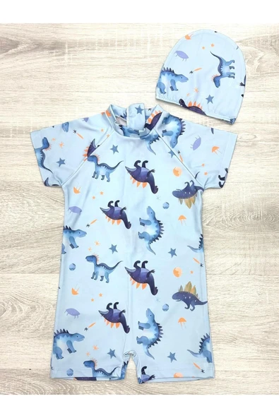 Erkek Çocuk Boneli Mayo Takımı (Tulum Mayo+Bone) 2-8 Yaş 12219 - 8