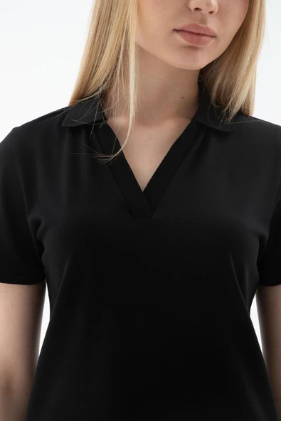 FASHION FRIENDS KADIN POLO V YAKA T-SHİRT 25Y0603K1 - 10
