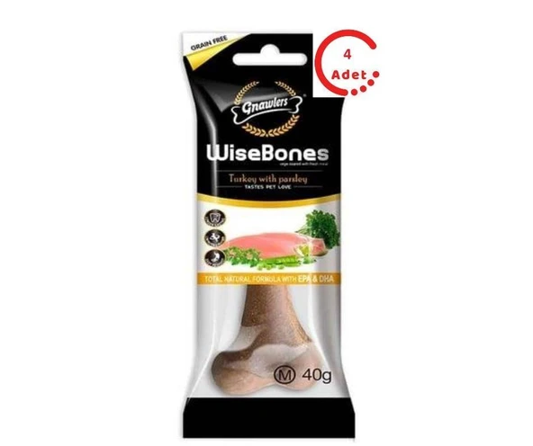 Gnawlers Wise Bone Köpek Ödül Kemiği Hindili 40 Gr x 4 Adet