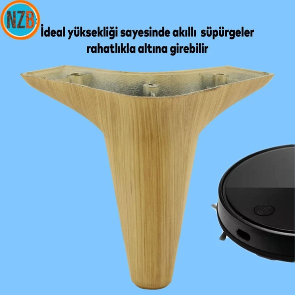 Mobilya Kanepe Koltuk Tv Ünitesi Baza Ayağı Ayakları 12 Cm Açık Kahverengi 4 Adet - Resim 4
