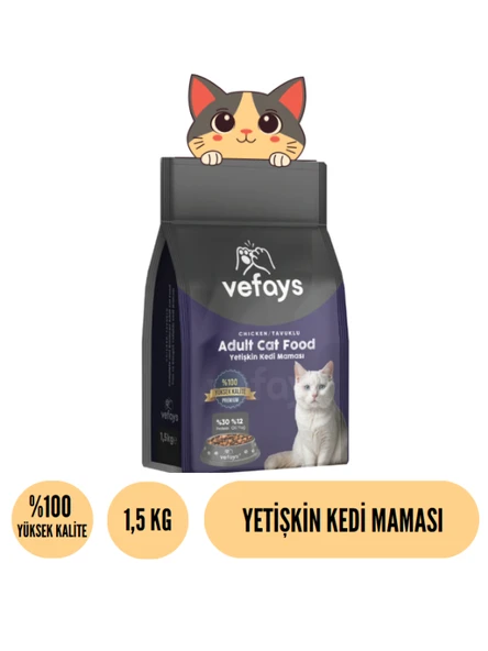 TAVUKLU Yetişkin Kedi Maması 1,5 KG