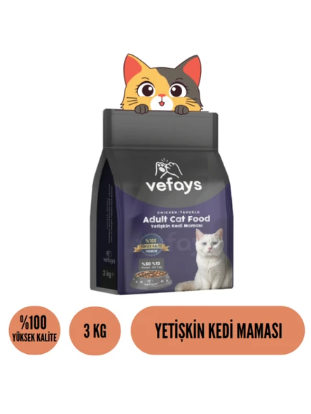 TAVUKLU Yetişkin Kedi Maması 3 KG