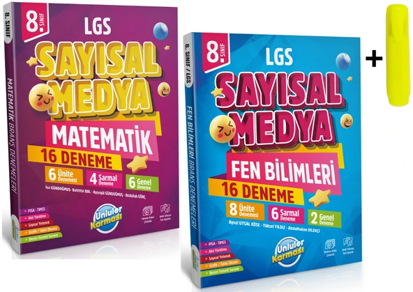Ünlüler Karması 8. Sınıf LGS Sayısal Medya Matematik Fen Bilimleri 16 Deneme