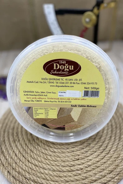 Doğu Şekerleme Sade Tahin Helvası (AMBALAJ) 500 gr