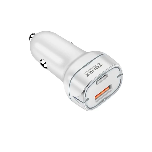 Tonex TA-38W PD + USB-A Type-C to Type-C Kablolu Araç İçi Şarj Aleti Set - 3