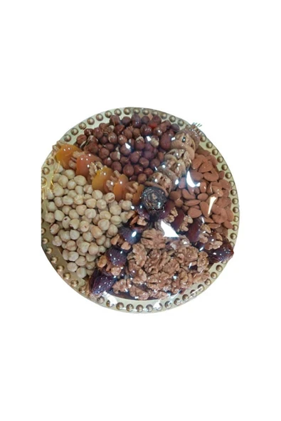 TALAS Kuruyemis Karışık Kuru Meyve ve Kuruyemiş Tabağı Yuvarlak 1 KG
