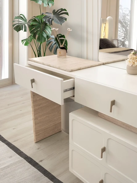 MONTANA MDF BAZALI LEDLİ YATAK ODASI TAKIMI - Resim 4