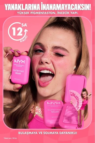 NYX Professional Makeup Buttermelt Blush Kremsi Pembe Pudra Allık - 09 Feelin Butta - 6