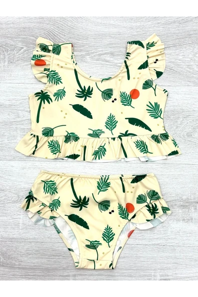 Kız Çocuk Fırfırlı Mayo Takımı 2-10 Yaş 12221 - 4