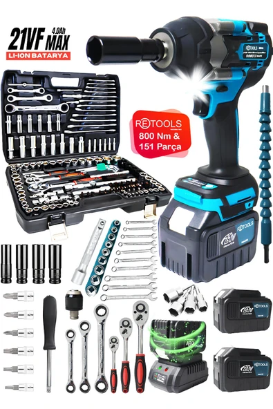 RETOOLS 2’Lİ SET (800 NM+151 PARÇA LOKMA TAKIMI)