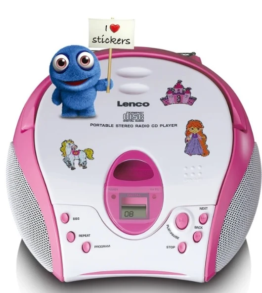 LENCO SCD-24PK kids - CD çalarlı taşınabilir stereo FM radyo - Pembe - 2