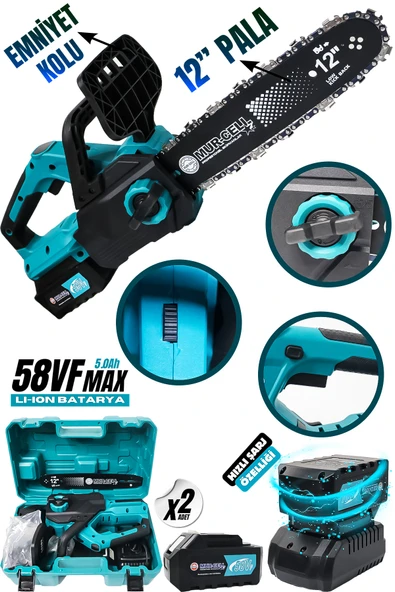 MURCELL AKÜLÜ TESTERE 10 PİLLİ MAVİ