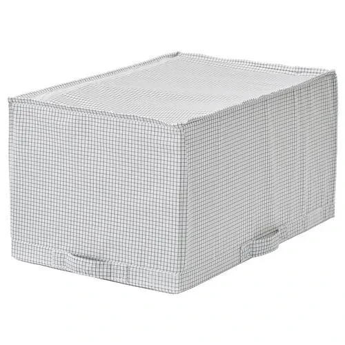 IKEA STUK 34x51x28 Cm Giysi Çarşaf Nevresim Saklama Kutusu Bohça Hurç Beyaz-grı Renk - 1