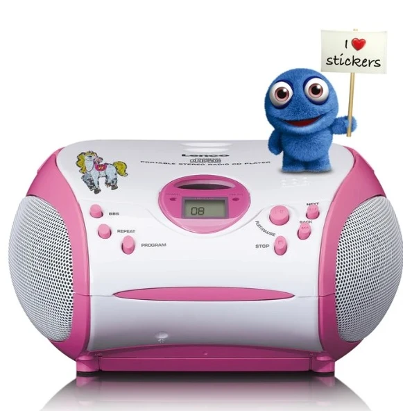 LENCO SCD-24PK kids - CD çalarlı taşınabilir stereo FM radyo - Pembe - 4