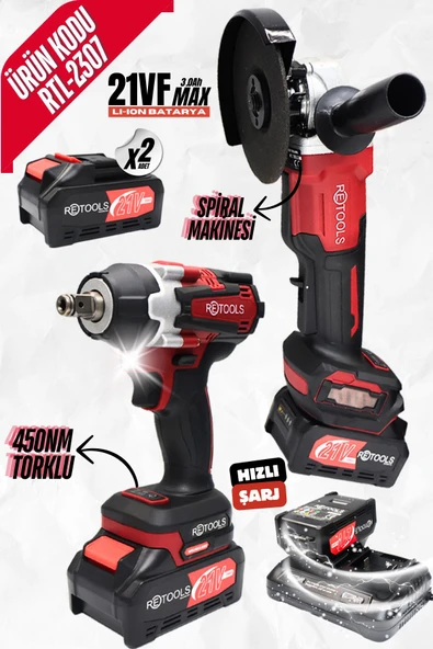 RETOOLS 2 Lİ SET KIRMIZI (SPİRAL - 450 NM SOMUN SIKMA