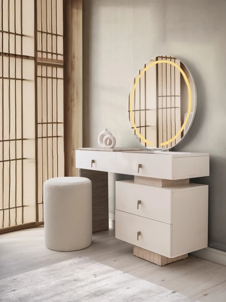 PLATİN KÖŞE MDF BAZALI LEDLİ YATAK ODASI TAKIMI - Resim 3