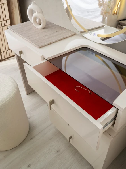 PLATİN KÖŞE MDF BAZALI LEDLİ YATAK ODASI TAKIMI - Resim 2