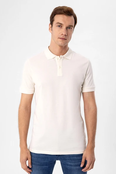 Süvari Dar Kesim Pamuk Çekmeyen Kumaş Polo Yaka Tişört