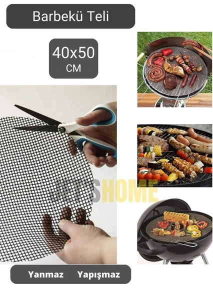 Barbekü Teli Fiberglas BPA Free Izgara Kağıdı Yanmaz Yapışmaz Pişirme Kağıdı Büyük Boy 40*50 cm - 2