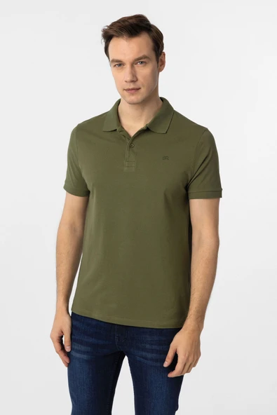 Süvari Dar Kesim Pamuk Çekmeyen Kumaş Polo Yaka Tişört - 6