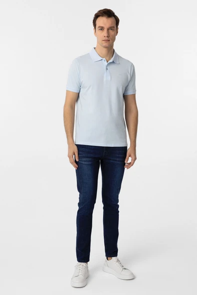 Süvari Dar Kesim Pamuk Çekmeyen Kumaş Polo Yaka Tişört - 7