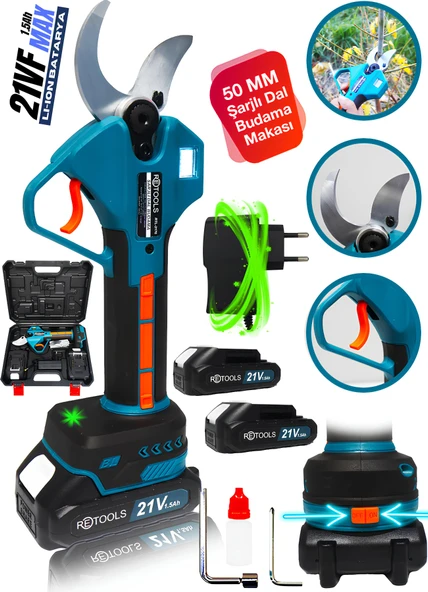 RETOOLS 50 MM DİJİTAL DAL BUDAMA MAKASI 10 PİLLİ
