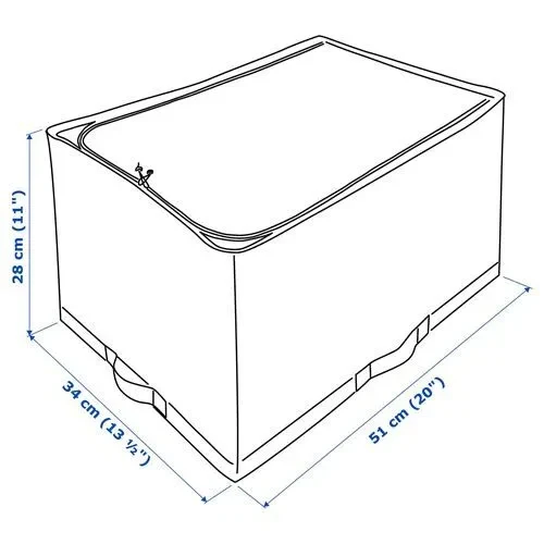 IKEA STUK 34x51x28 Cm Giysi Çarşaf Nevresim Saklama Kutusu Bohça Hurç Beyaz-grı Renk - 4
