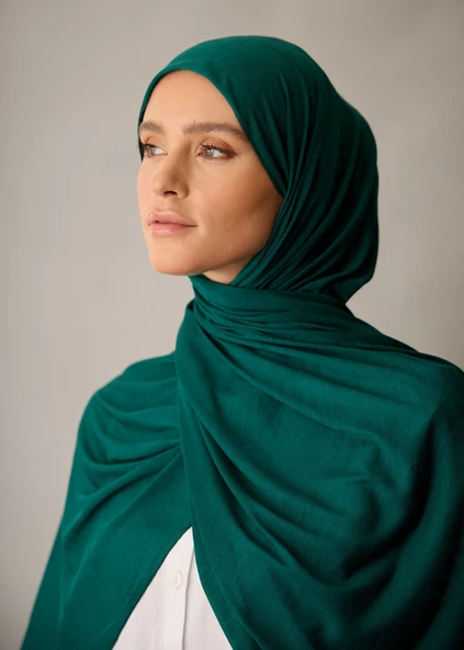 Rabia Z - Penye Zümrüt Yeşili Şal - 4