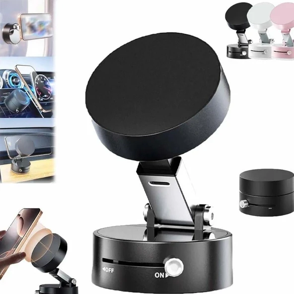 Manyetik Telefon Tutucu Araç İçi Güçlü Mıknatıslı Sabit Stand Tüm Telefonlarla Uyumlu - 3