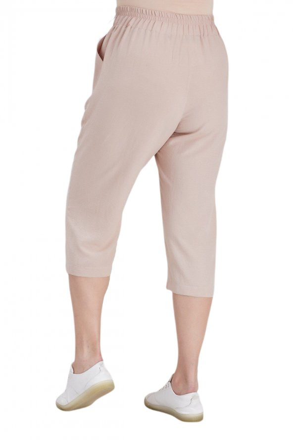 Fierte Kadın Büyük Beden Kapri Rg1611 Elastik Bel Diz Altı Spor Cep - 6