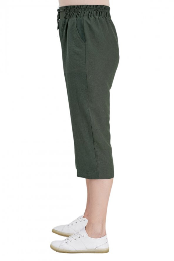 Fierte Kadın Büyük Beden Kapri Rg1611 Elastik Bel Diz Altı Spor Cep - 10