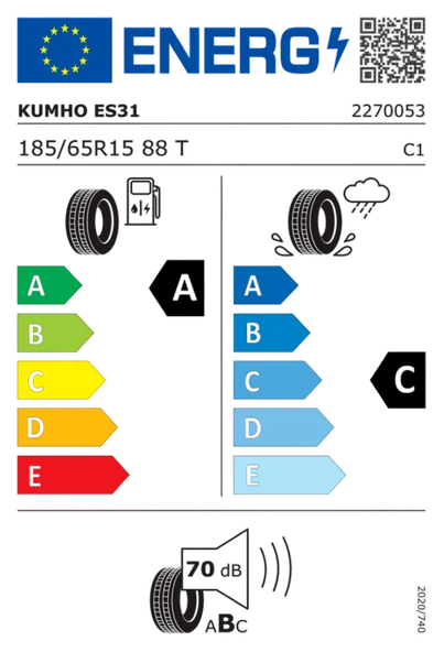 KUMHO 185/65R15 88T ES31 2025 ÜRETİM YAZLIK LASTİK - Resim 2