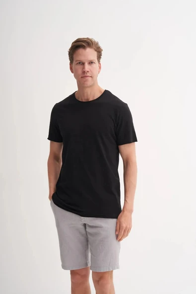 Cazador Slim Fit Bisiklet Yaka Pamuklu Düz Tişört 4280 ürün görseli 1