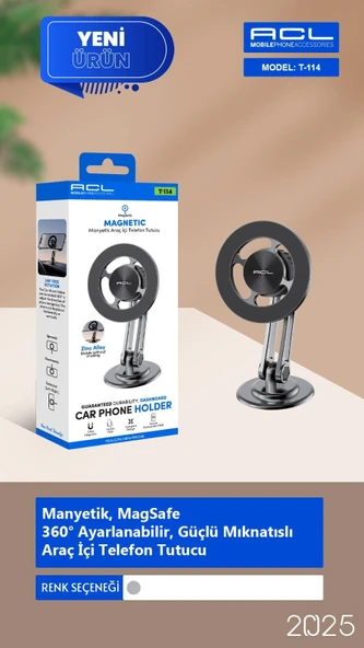 Manyetik Telefon Tutucu Araç İçi Güçlü Mıknatıs Destekli Sabit Telefon Standı - 4