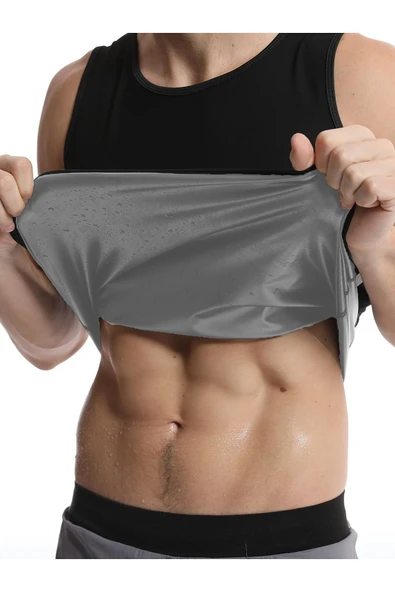 Erkek Termal Sauna Atlet Yağ Yakımınıza Zayıflamanıza Yardımcı Renk Siyah(EX-04) - 11